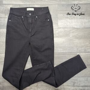 Madewell High Rise Skinny Jeans Black Stretch Denim Dark Wash Size 25 (2)
